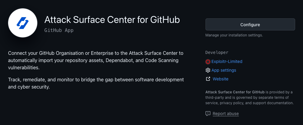 GitHub integration configuration
