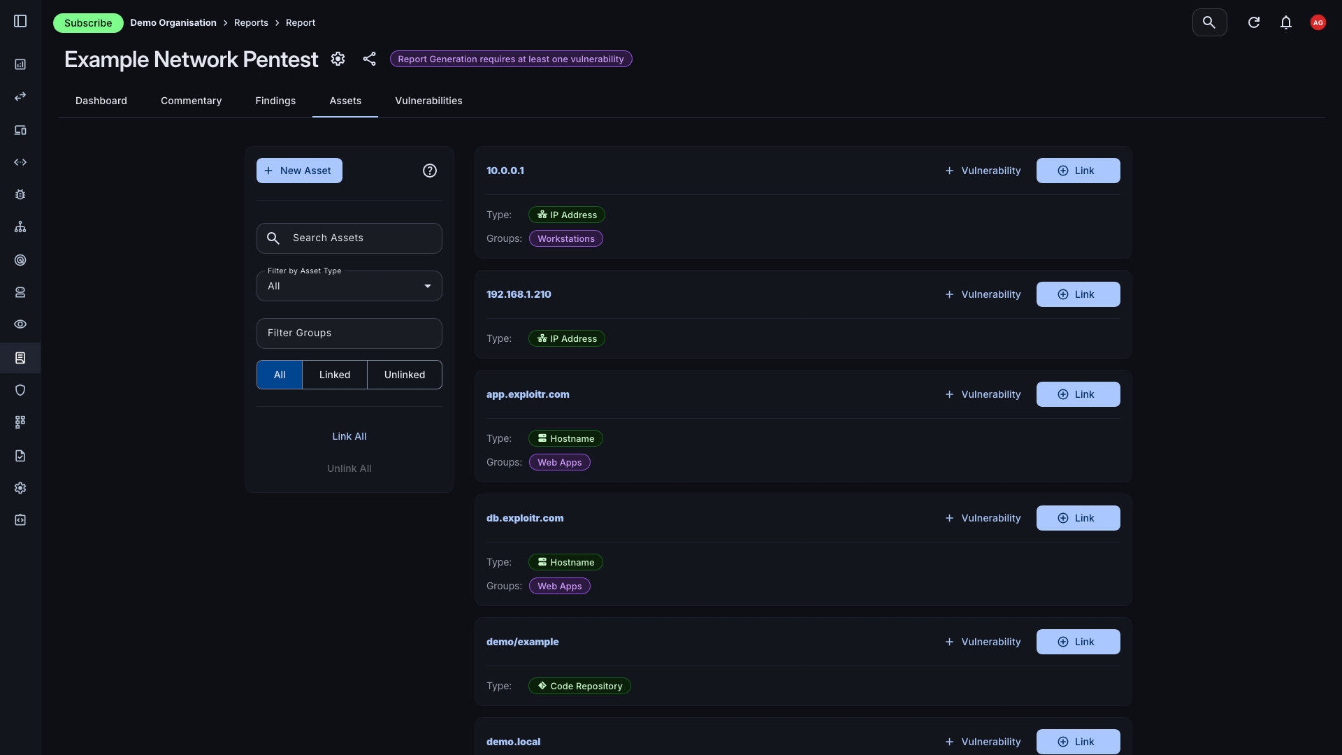 Asset sidebar details view