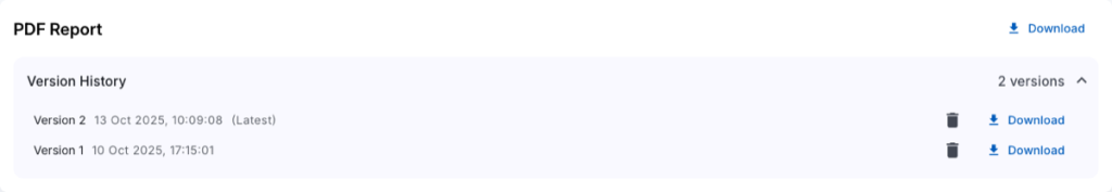 Pentest report versioning
