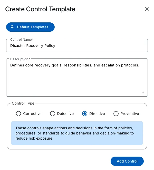 Creating a Risk Register Control Template