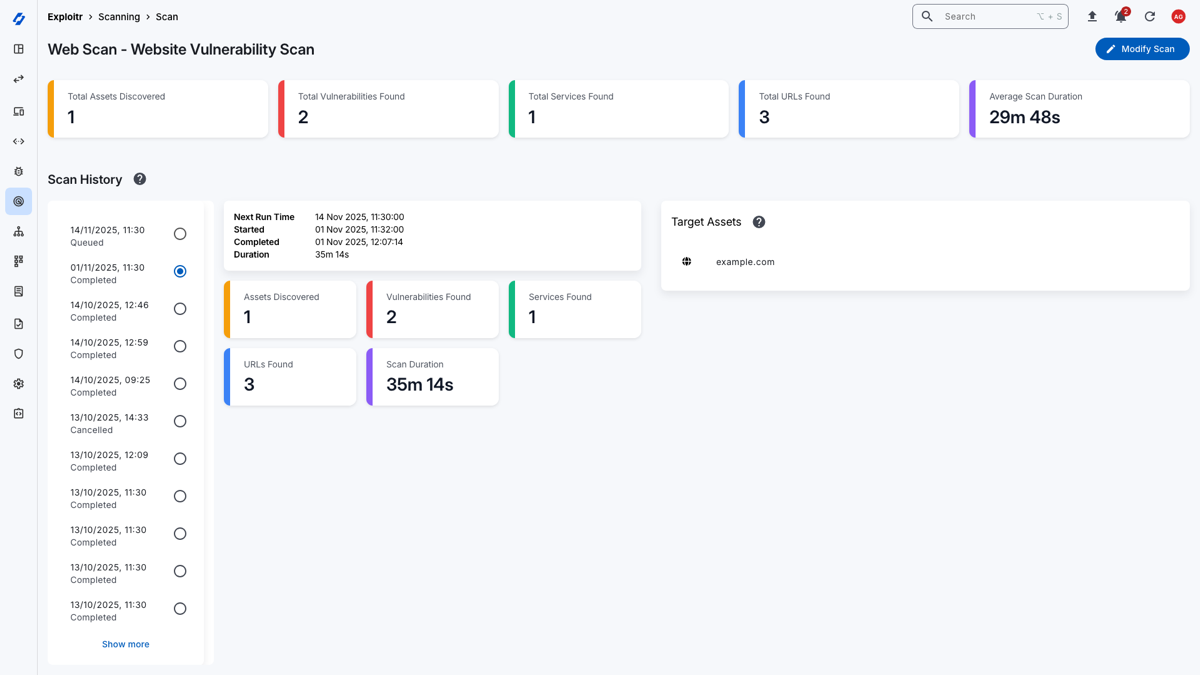 Vulnerability Scanning Page