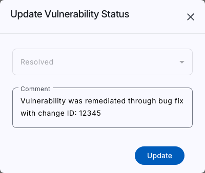 Vulnerability status change